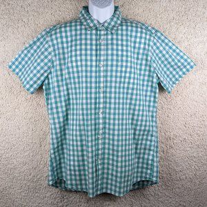 Lee* Men's Short Sleeve Button Down Curved Hem Single Chest Pocket Shirt~Size XL